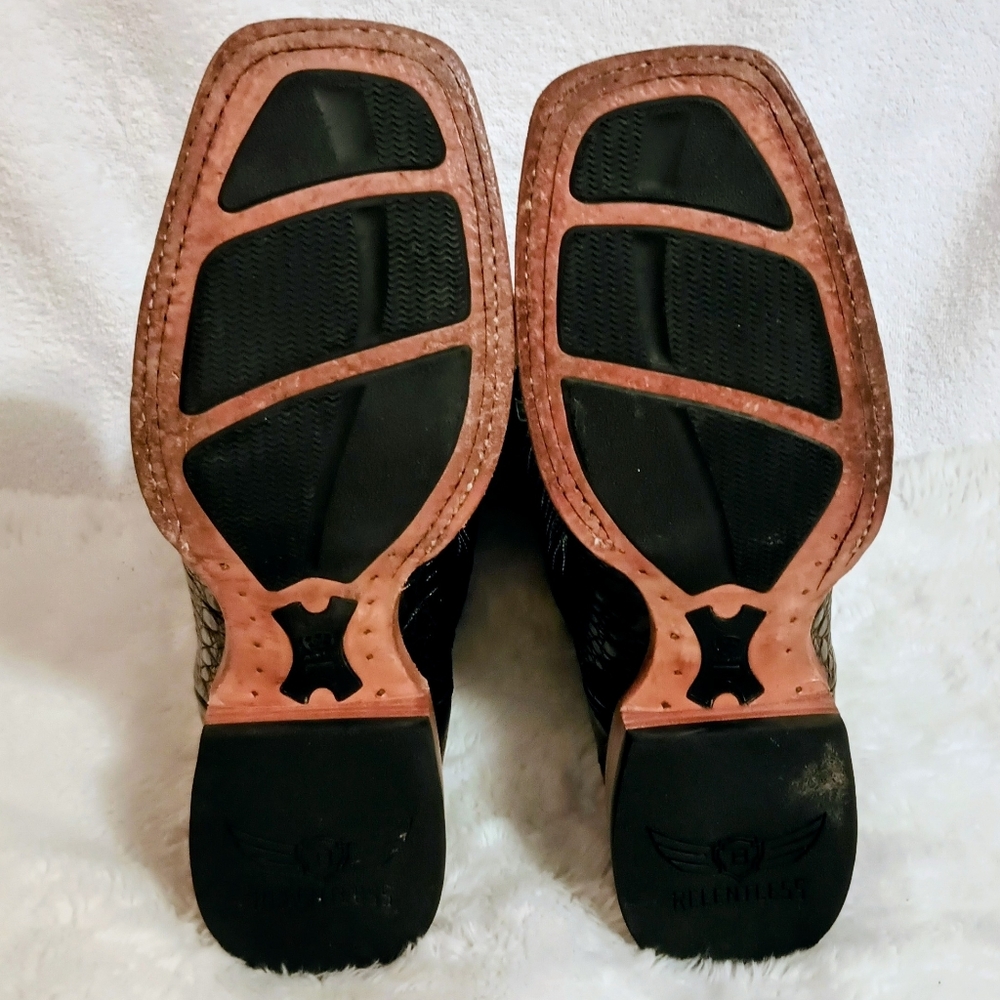 Ariat Relentless Copper Colored Caiman Boots Men's Size 9D - Picture 6 of 12